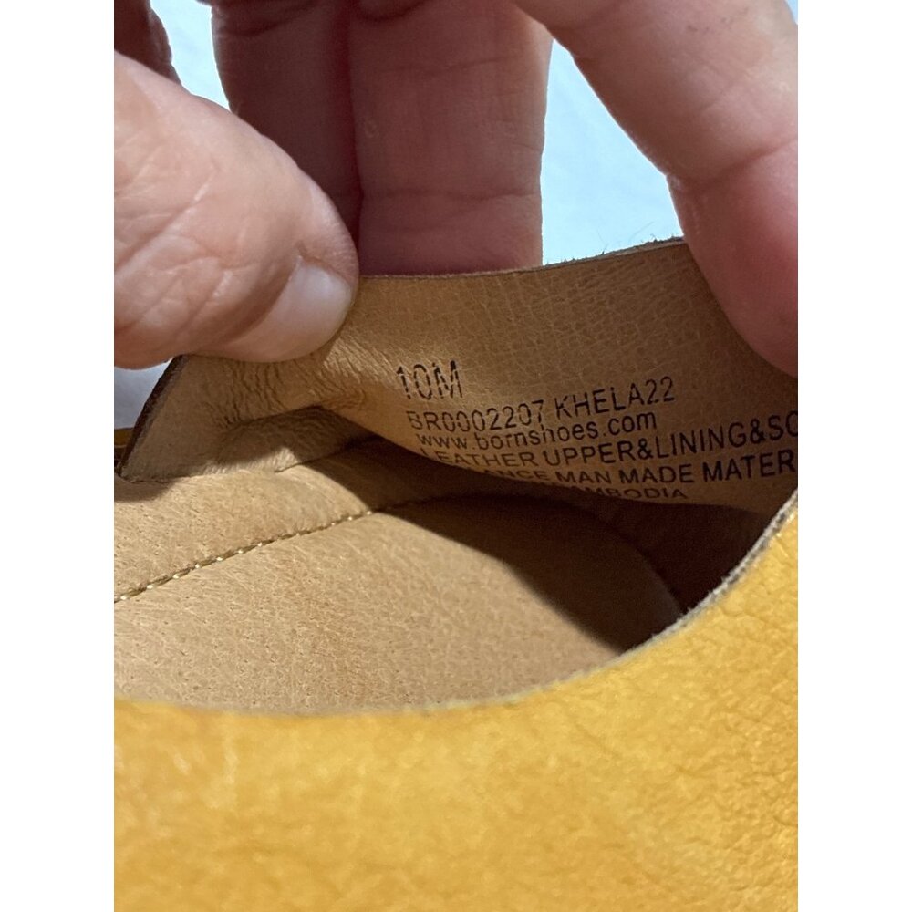 Born Women's Inlet Comfort Sandals leather flats slingback color yellow size 10 - Picture 6 of 6